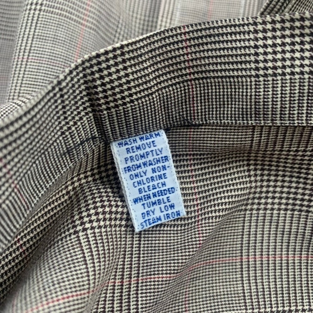 Polo Ralph Lauren Yarmouth Shirt Mens 17-34 Brown Glen Plaid Cotton Logo READ - Picture 5 of 9